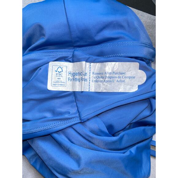 Andie Swim The Lagos One Piece Halter Swimsuit Blue NWT - Picture 7 of 8